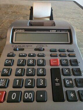 Casio HR-100TM Printing Calculator Tested Working Light Print